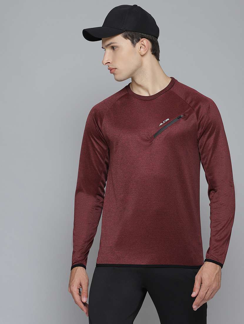 maroon solid sports sweatshirt - 17679768 -  Standard Image - 1