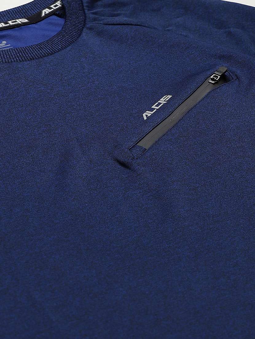 navy blue solid sports sweatshirt - 17679769 -  Standard Image - 4