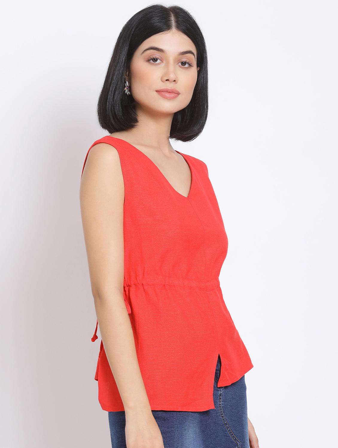 women's crop v neck top - 17680091 - Standard Image - 1