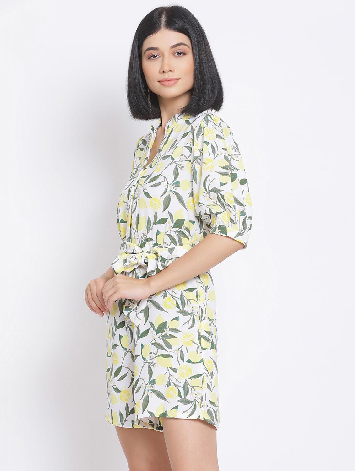 tie front printed romper  - 17680128 -  Standard Image - 1