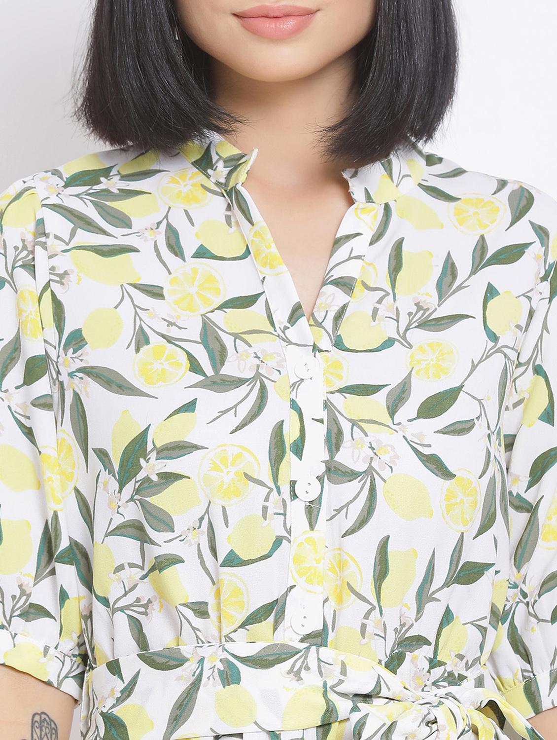 tie front printed romper - 17680128 - Standard Image - 4