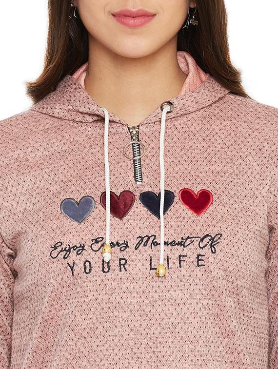 hooded neck self design sweatshirt - 17680293 - Standard Image - 4