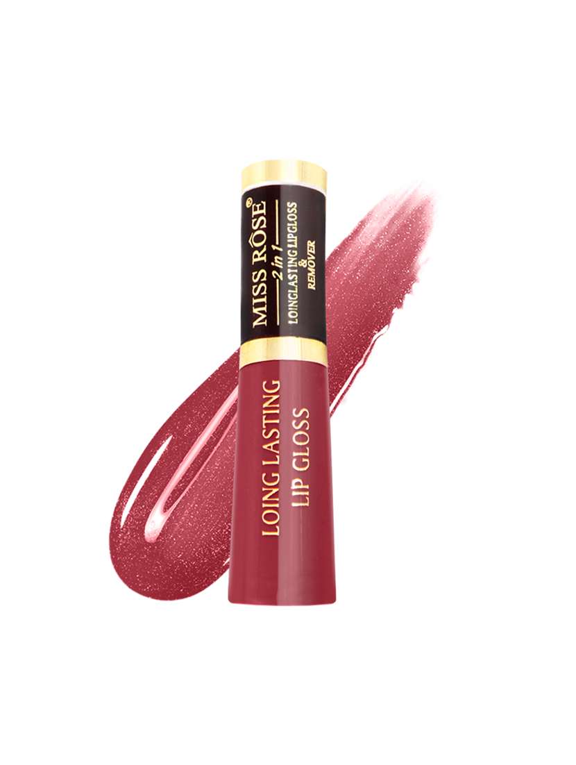 miss rose long lasting waterproof 2 in 1 + high shiner smooth lipgloss 7701-229 06