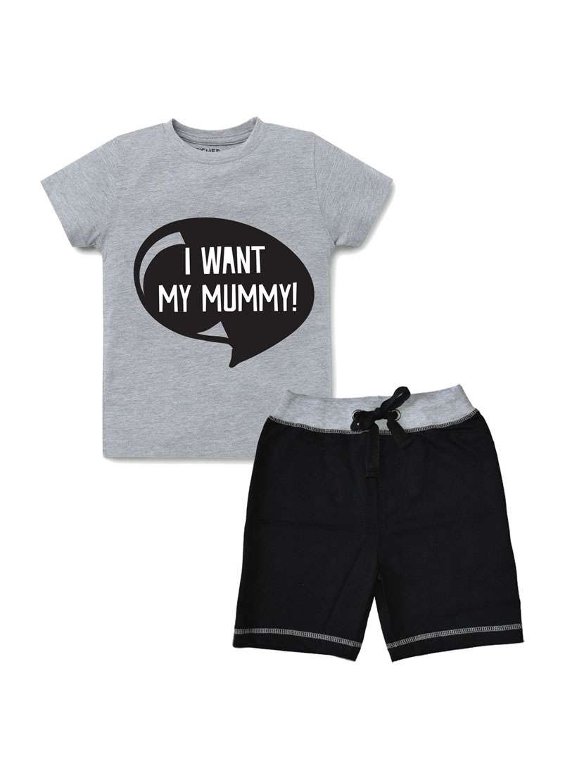 pack of 2 typography printed shorts set