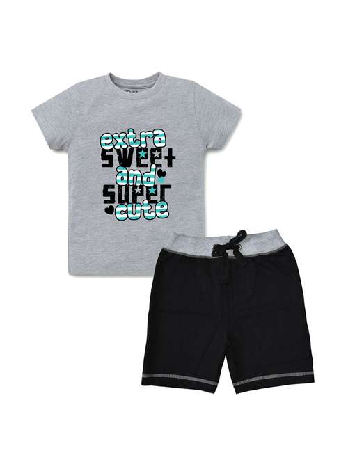 pack of 2 typography printed shorts set - 17683738 - Standard Image - 0