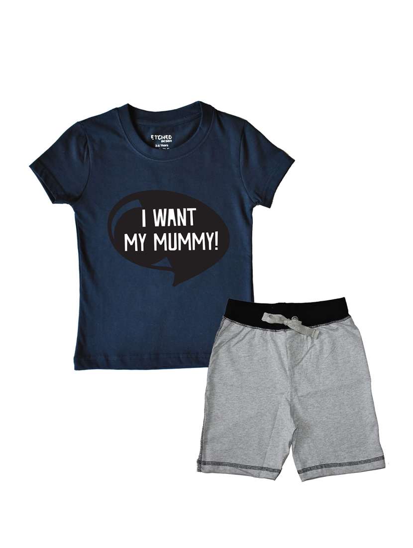 pack of 2 typography printed shorts set