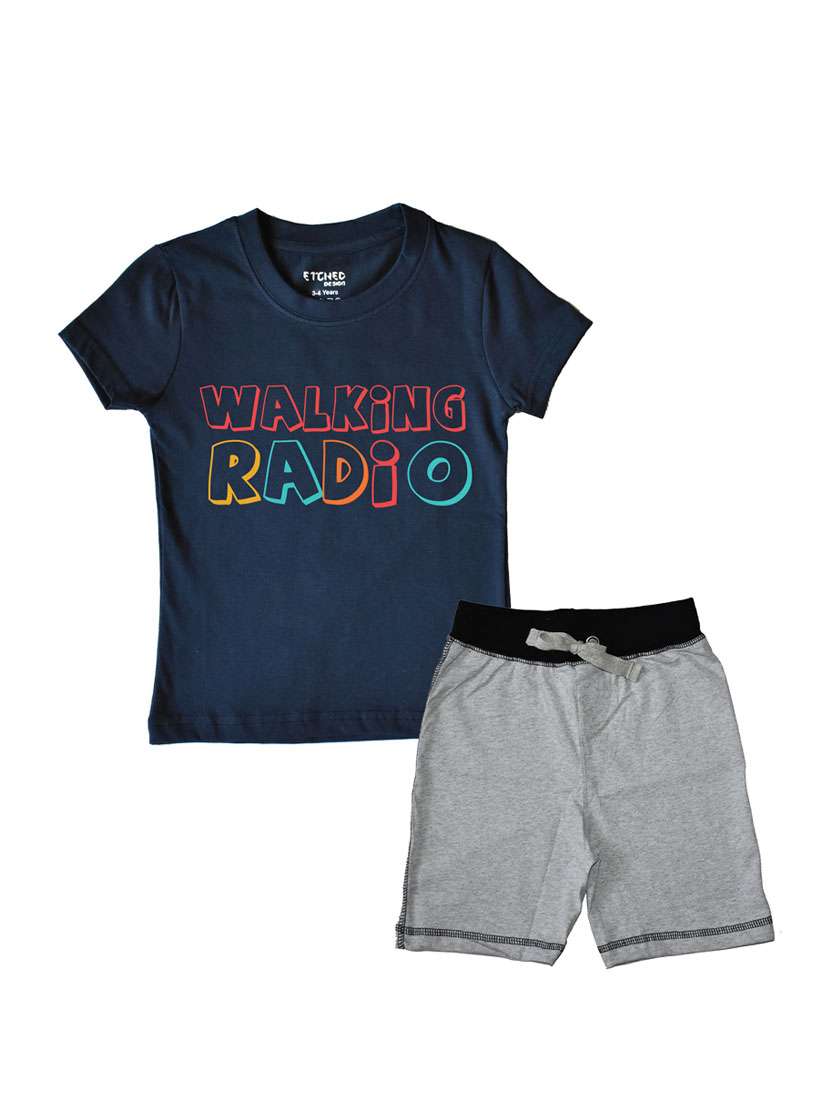 pack of 2 typography printed shorts set - 17683756 - Zoom Image - 0
