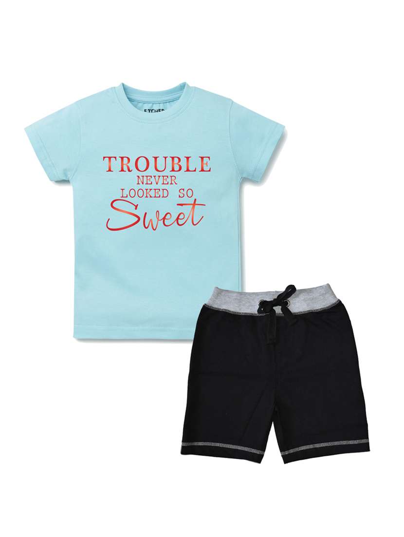 pack of 2 typography printed shorts set