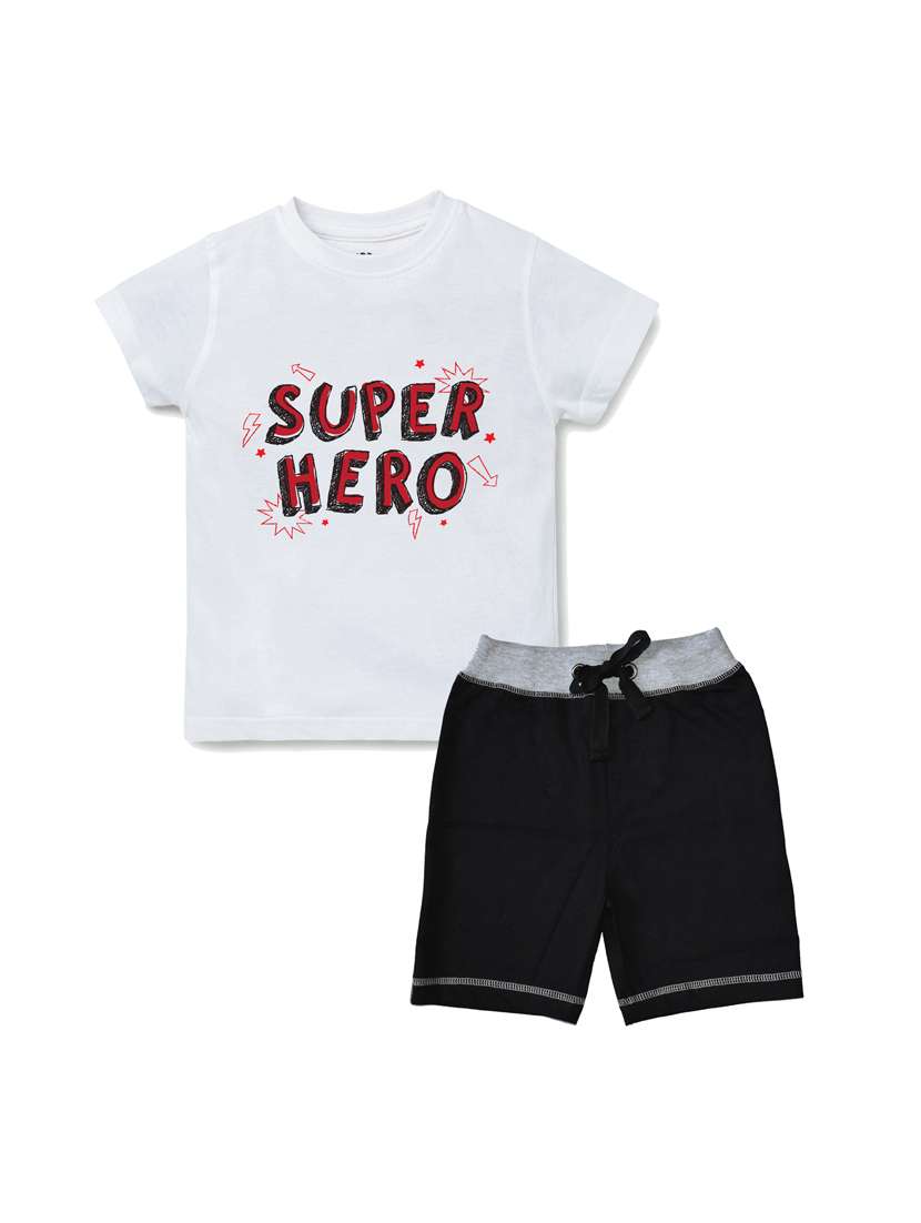Pack Of 2 Typography Printed Shorts Set