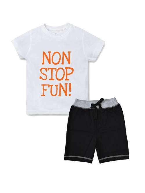 pack of 2 typography printed shorts set - 17683789 - Standard Image - 0