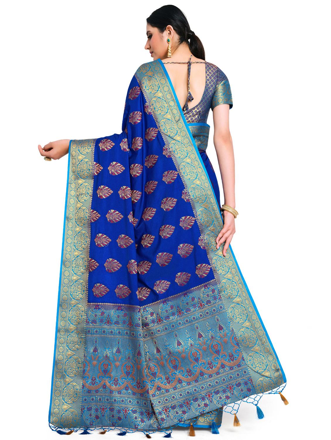 ethnic motifs kanjivaram saree with blouse - 17684564 -  Standard Image - 1