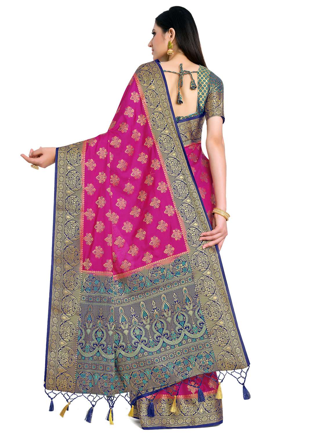ethnic motifs kanjivaram saree with blouse - 17684568 -  Standard Image - 1