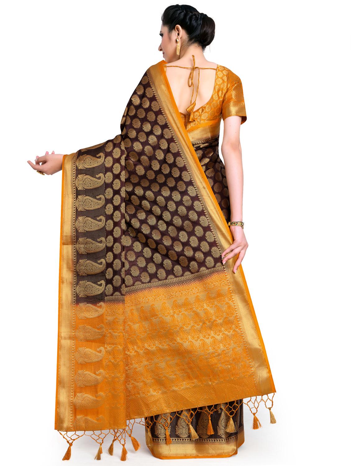 ethnic motifs kanjivaram saree with blouse - 17684574 - Standard Image - 1