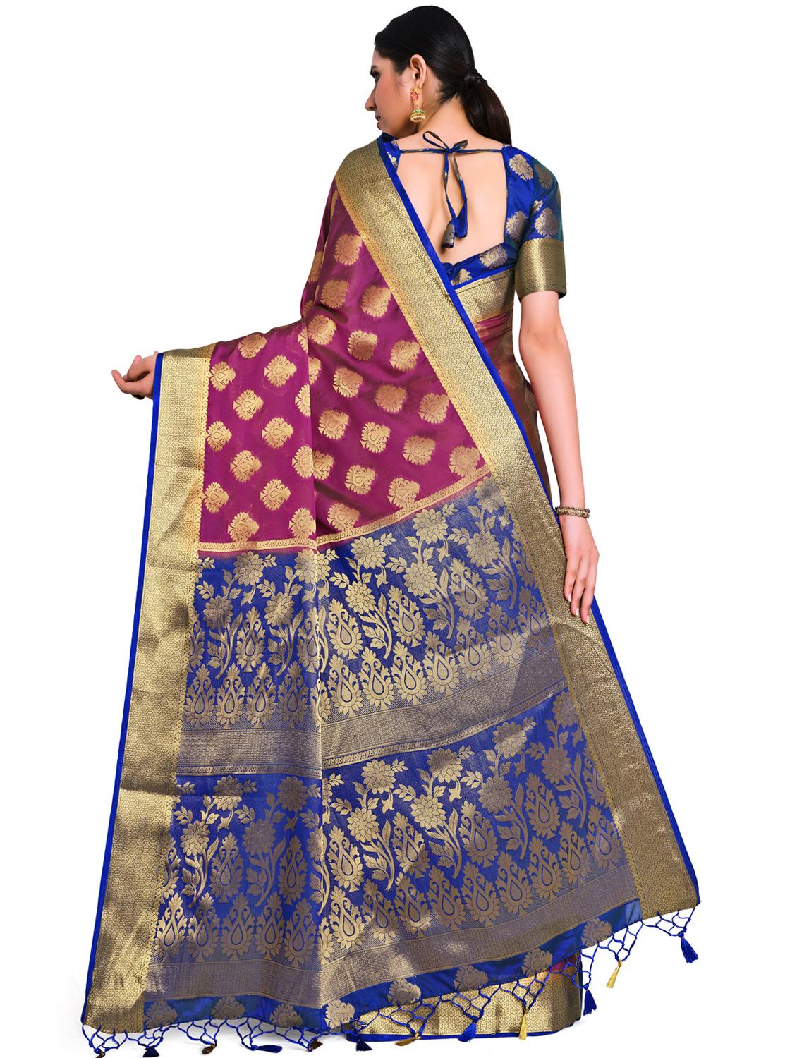 ethnic motifs kanjivaram saree with blouse - 17684579 - Standard Image - 1