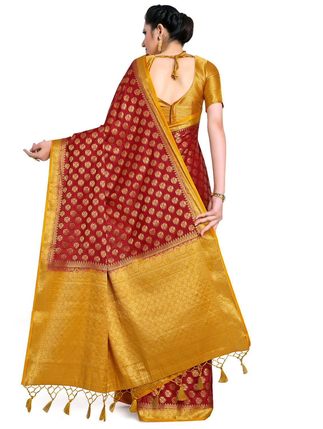 red crepe mysore silk saree - 17684584 -  Standard Image - 1