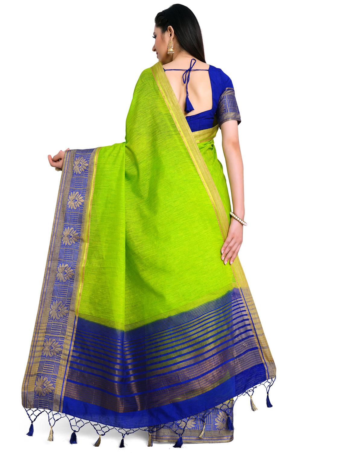 women's self design green colored saree with blouse - 17684593 -  Standard Image - 1