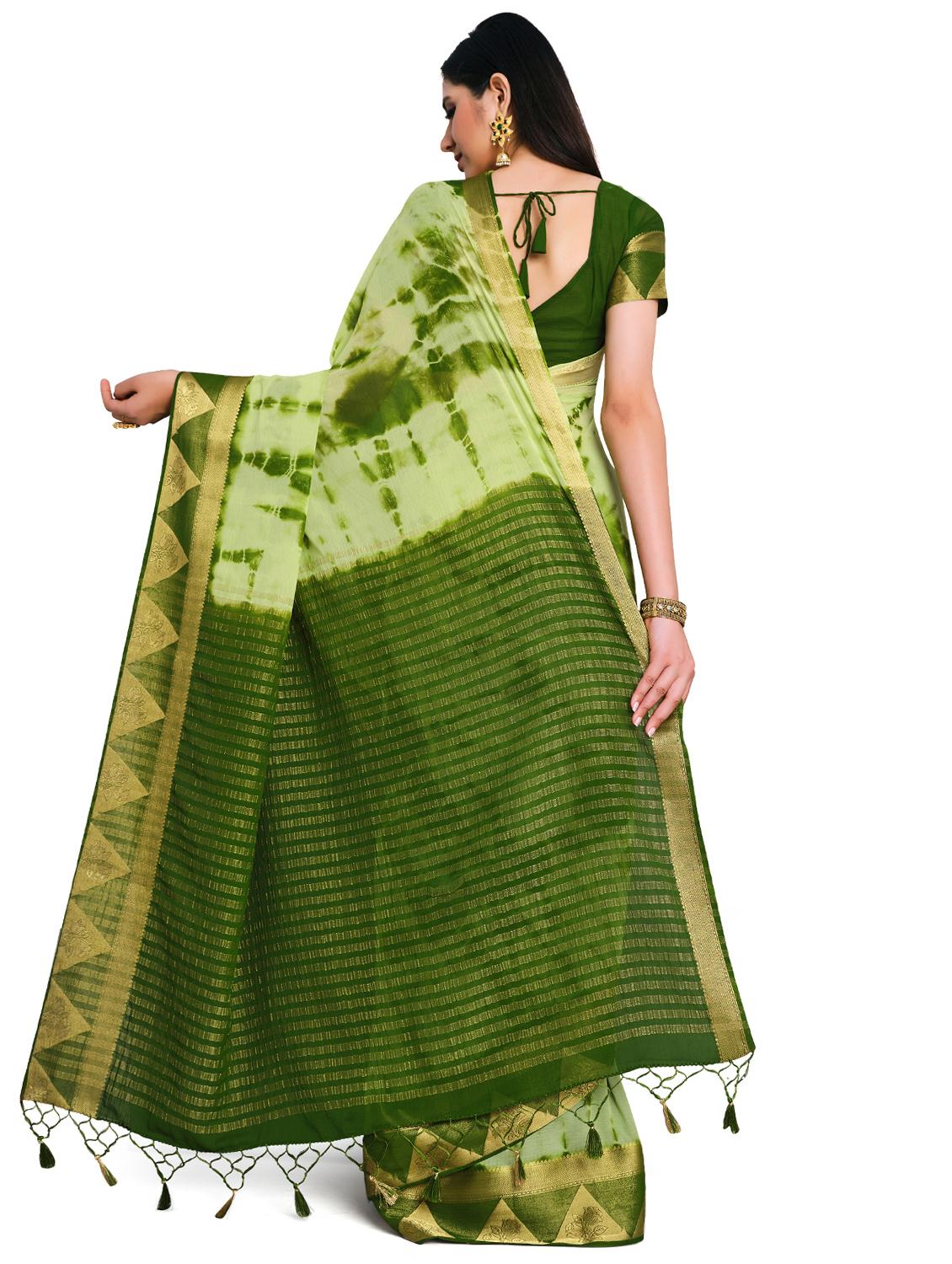 tie & dye banarasi saree - 17684605 - Standard Image - 1
