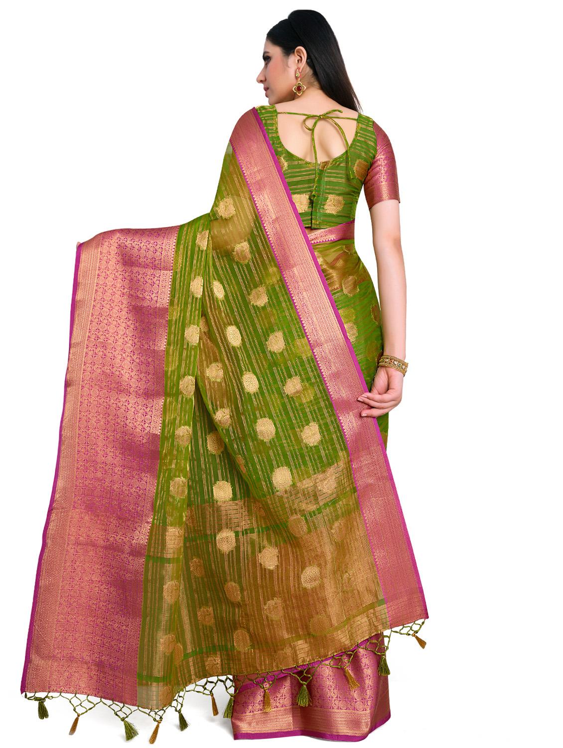 ethnic motifs banarasi saree with blouse - 17684623 - Standard Image - 1