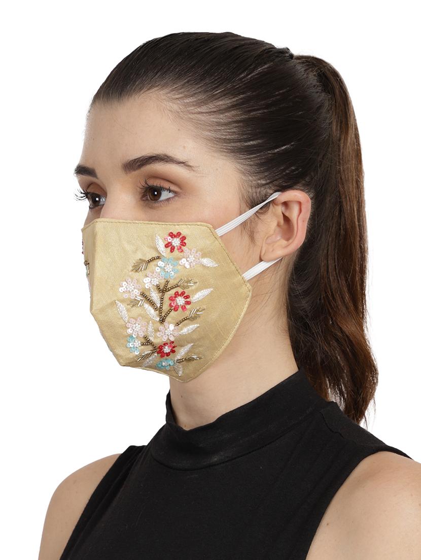 gold cotton decorative women mask - 17686871 -  Standard Image - 1