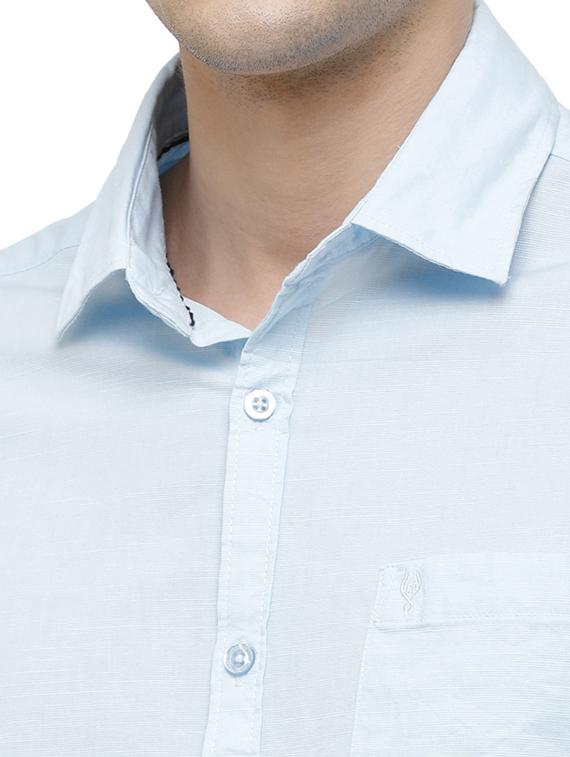 light blue solid casual shirt - 17686907 - Standard Image - 4
