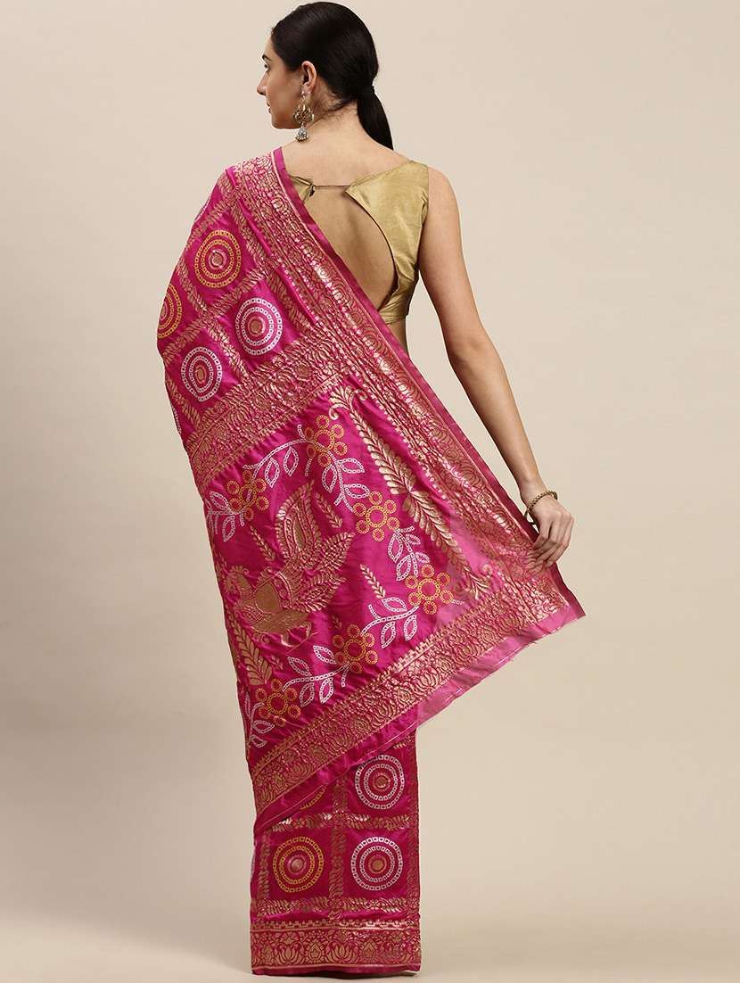 bandhani banarasi saree with blouse - 17687299 -  Standard Image - 1