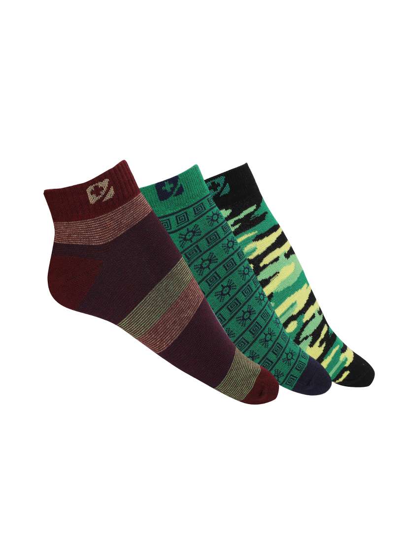multi colored cotton ankle length sock