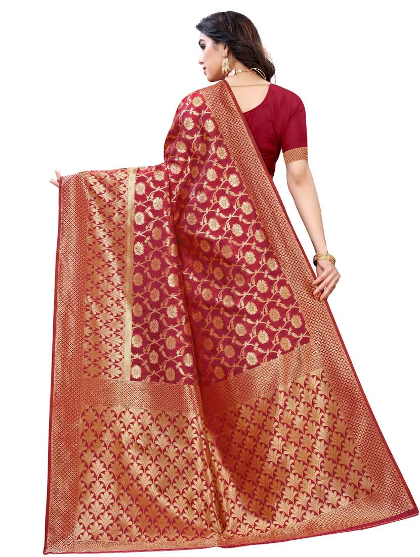ethnic motifs banarasi saree with blouse - 17687747 -  Standard Image - 1