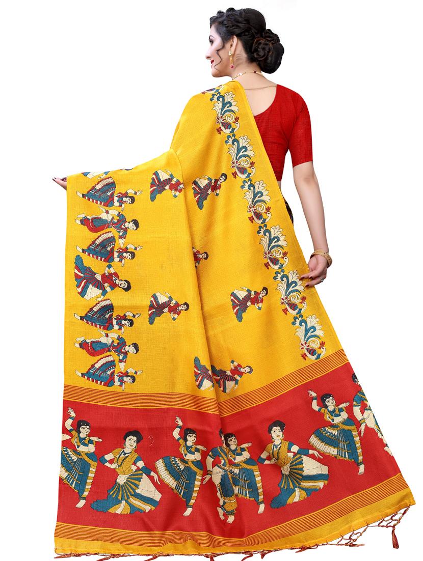yellow khadi bhagalpuri saree with blouse - 17687788 - Standard Image - 1