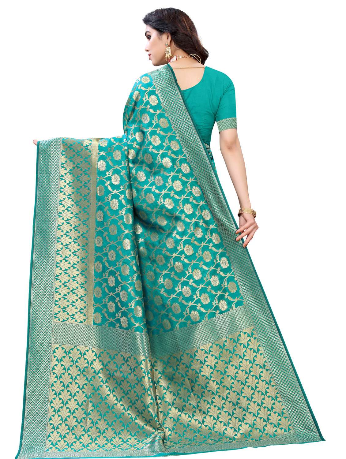 jacquard banarasi saree with blouse - 17687811 - Standard Image - 1