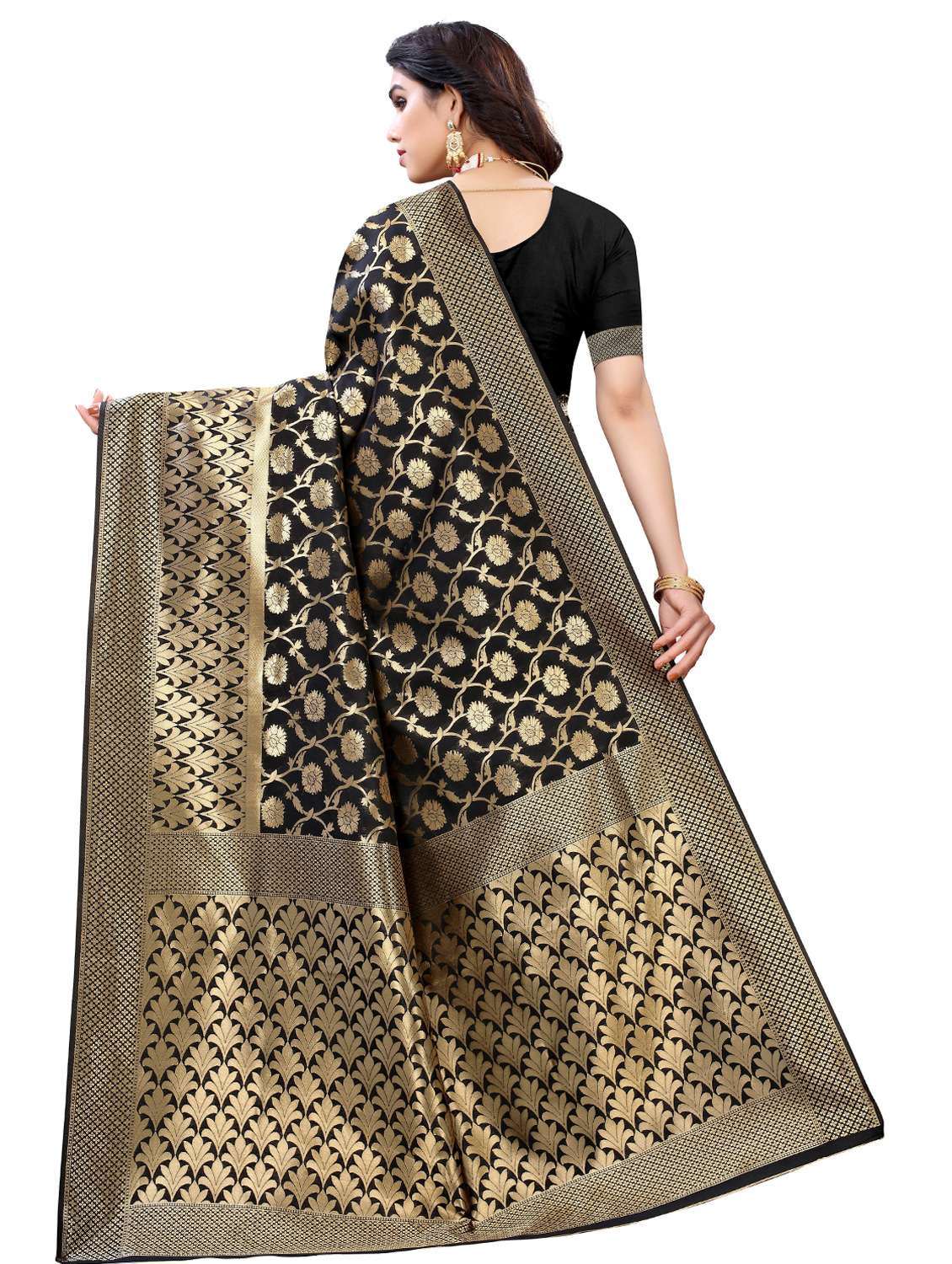 jacquard banarasi saree with blouse - 17687816 - Standard Image - 1