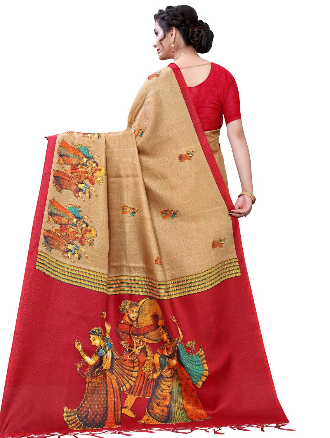 madhubani bhagalpuri saree with blouse - 17687852 -  Standard Image - 1