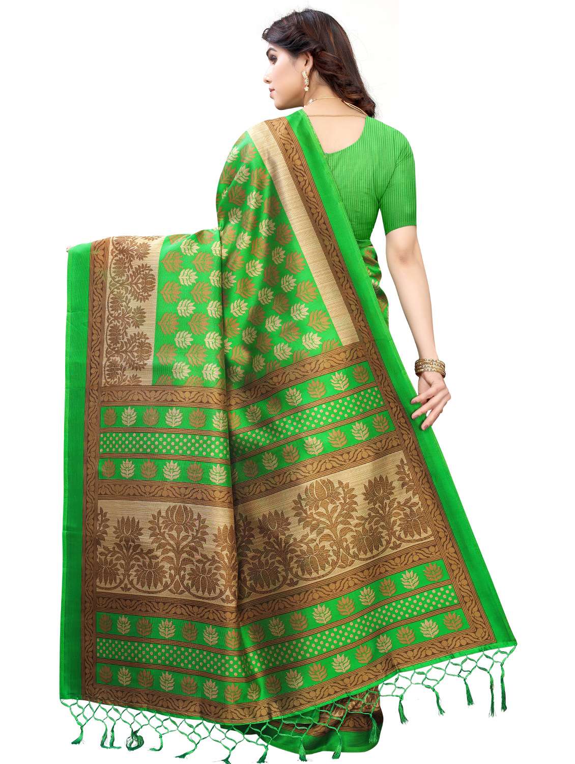 floral mysore silk saree with blouse - 17687859 - Standard Image - 1