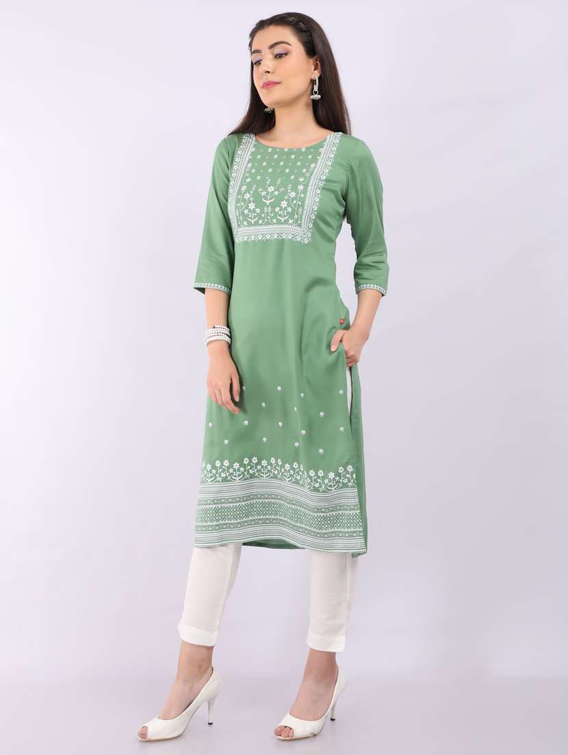 women's straight kurta - 17687970 -  Standard Image - 1