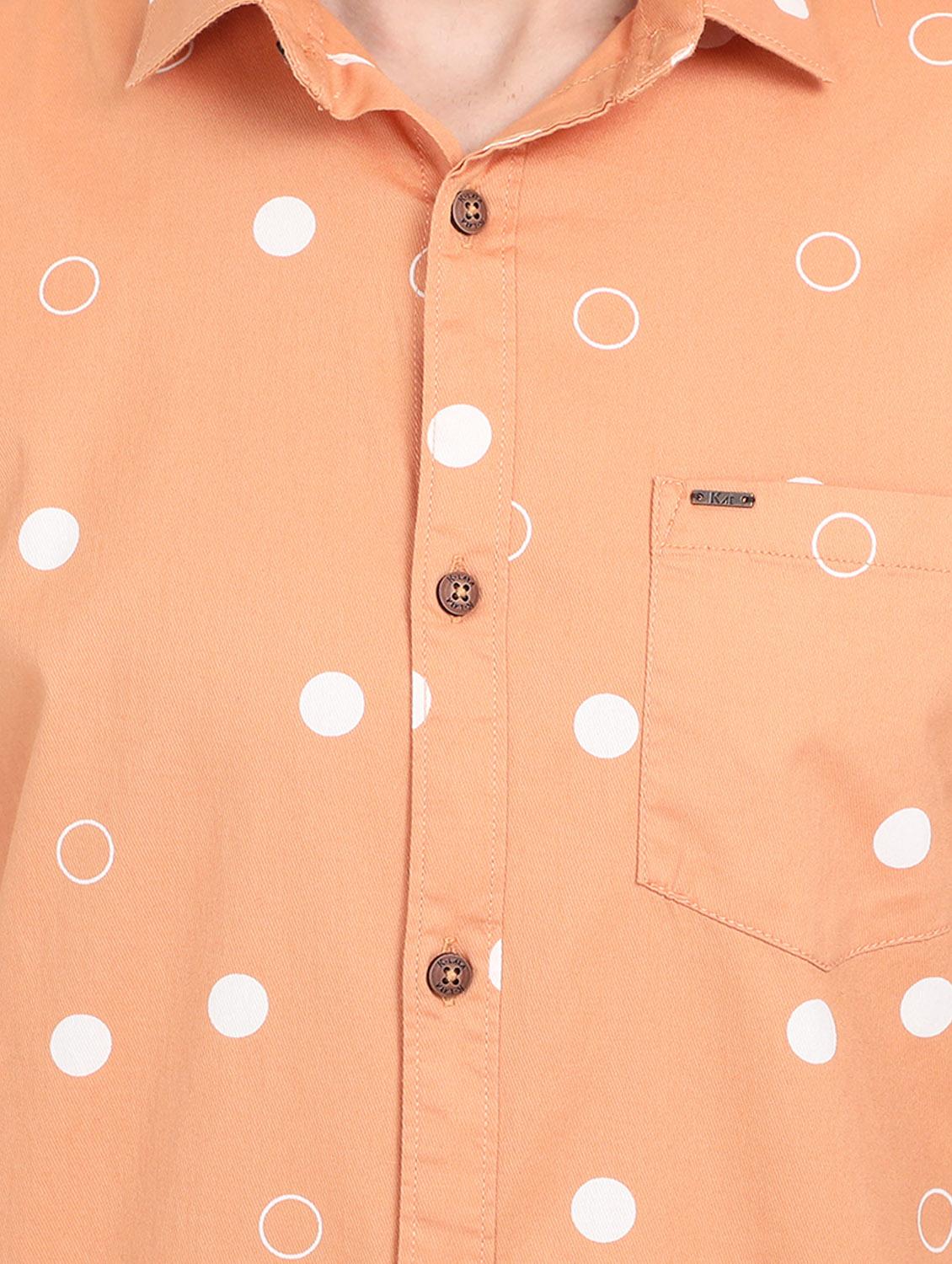 orange polka dots casual shirt - 17688041 - Standard Image - 4