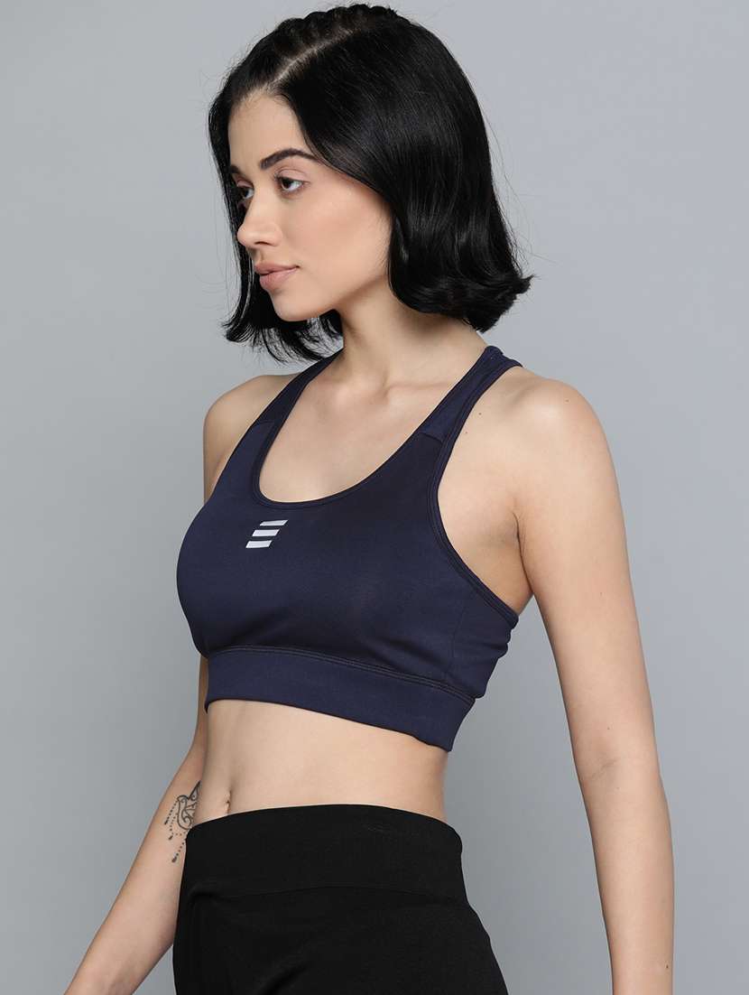 navy blue cut out back sports bra - 17689072 -  Standard Image - 1