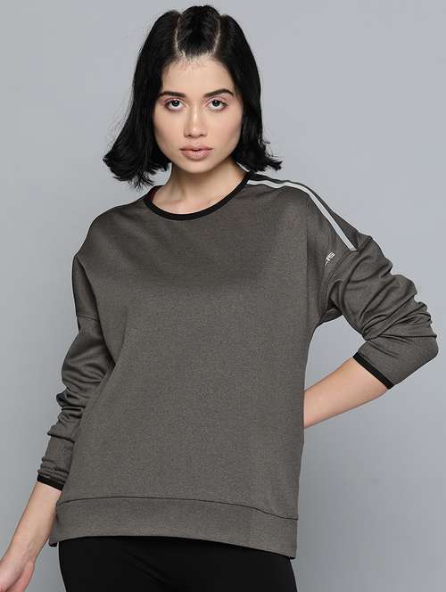 round neck contrast detail sweatshirt - 17689074 - Standard Image - 0