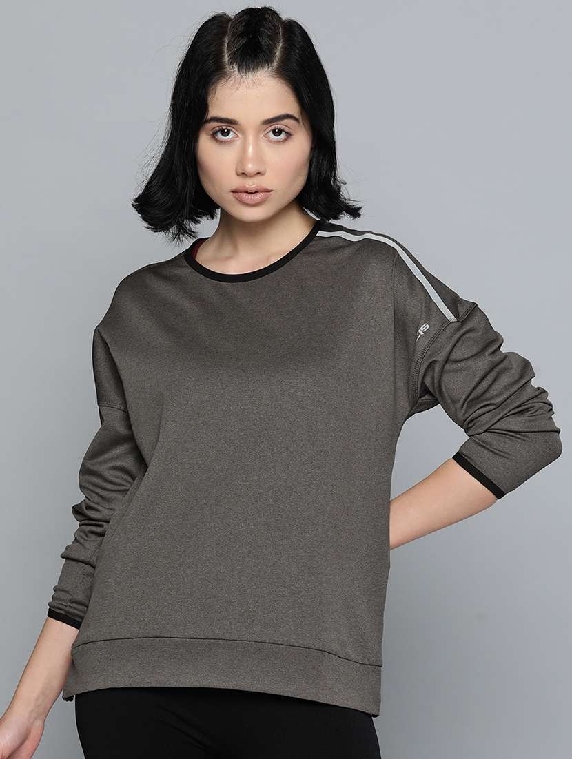 round neck contrast detail sweatshirt - 17689074 - Zoom Image - 0