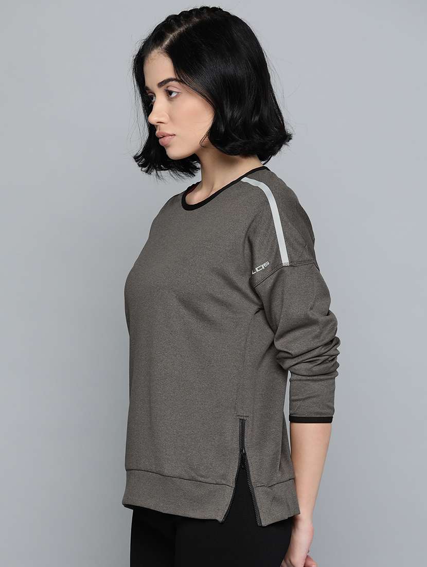 round neck contrast detail sweatshirt - 17689074 - Standard Image - 1