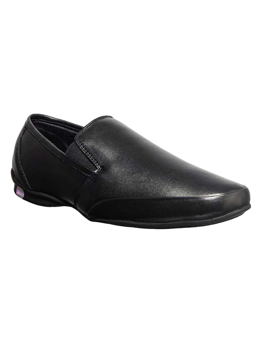 black leather slip on ons