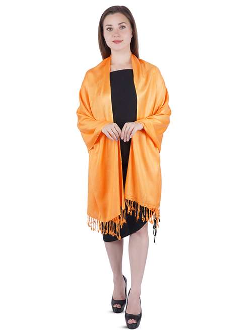 orange viscose stole - 17689293 -  Standard Image - 0