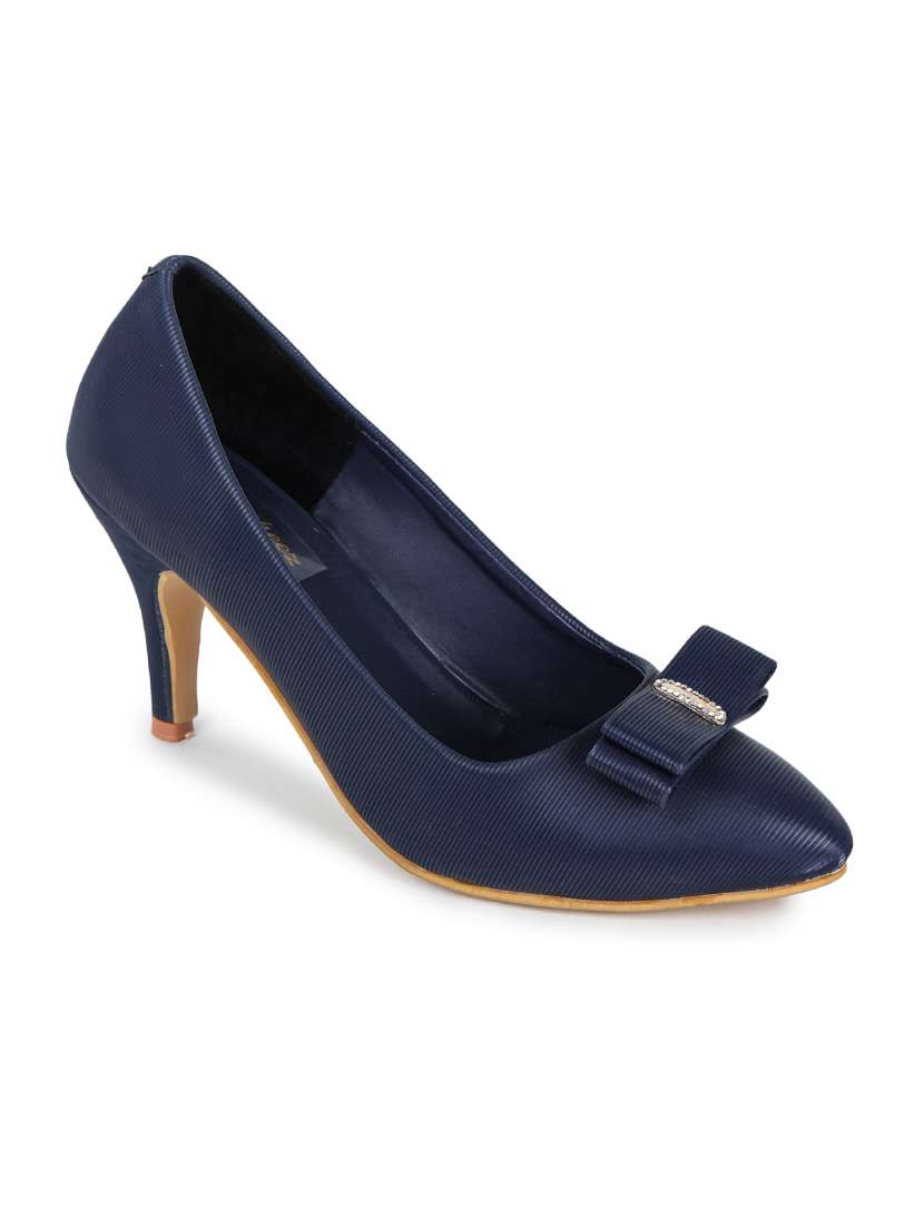 blue slip on  pump