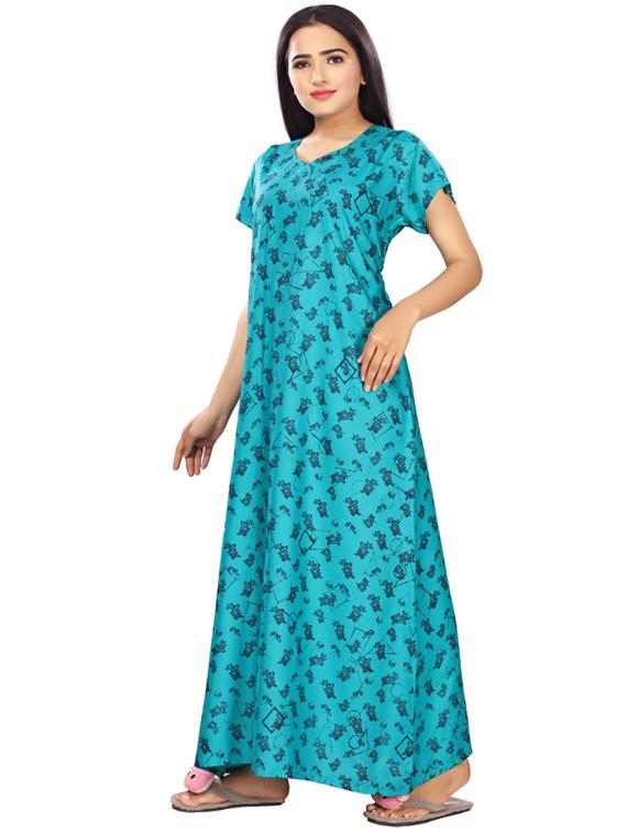 round neck printed nighty  - 17690474 -  Standard Image - 1