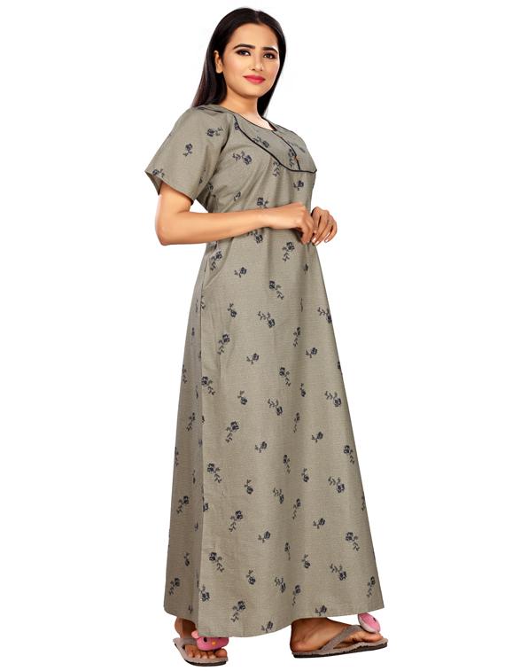 round neck printed nighty  - 17690477 -  Standard Image - 1