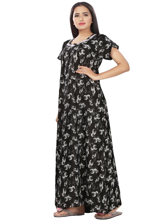 square neck printed nighty  - 17690487 -  Standard Image - 1