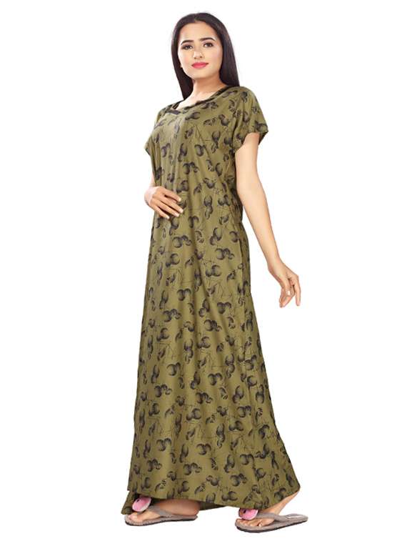 v-neck printed nighty  - 17690488 -  Standard Image - 1