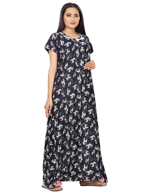 v-neck printed nighty - 17690490 - Standard Image - 1