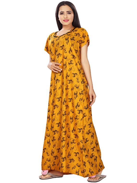v-neck printed nighty  - 17690491 -  Standard Image - 1