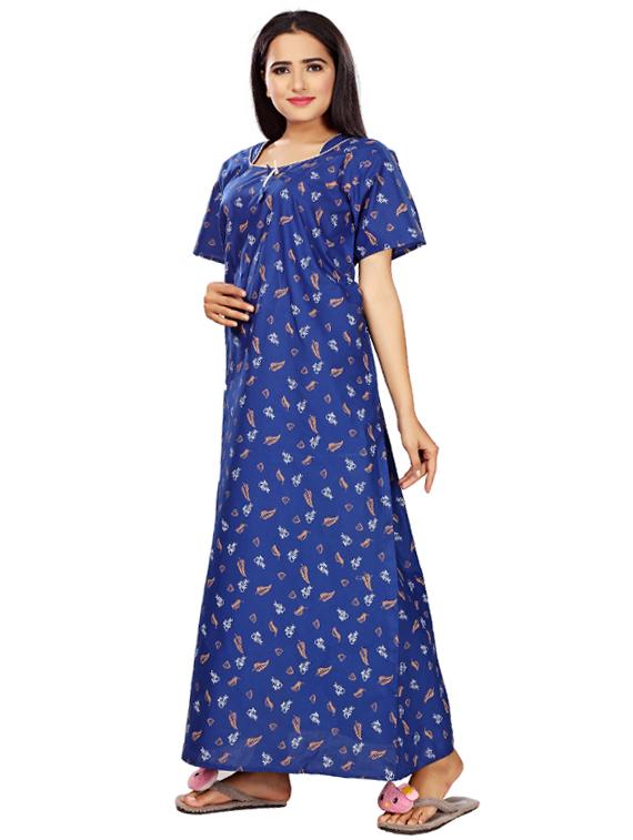 square neck printed nighty  - 17690492 -  Standard Image - 1