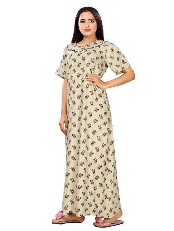 round neck printed nighty - 17690499 - Standard Image - 1