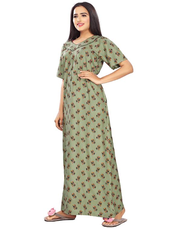 v-neck printed nighty - 17690502 - Standard Image - 1
